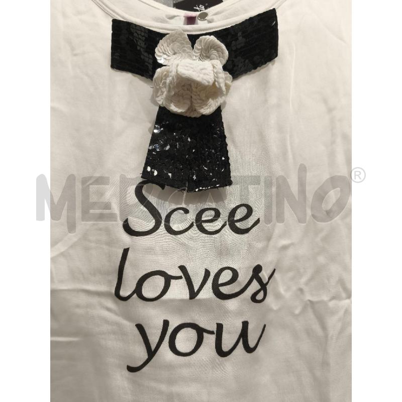 T SHIRT DONNA SEE TWINSET BIANCA SCEE LOVES YOU | Mercatino dell'Usato Campobasso 3