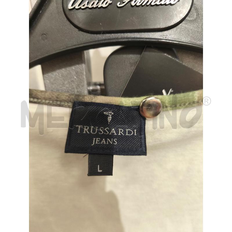 T SHIRT DONNA TRUSSARDI JEANS OLIVA TORTORA SCRITTE | Mercatino dell'Usato Campobasso 2