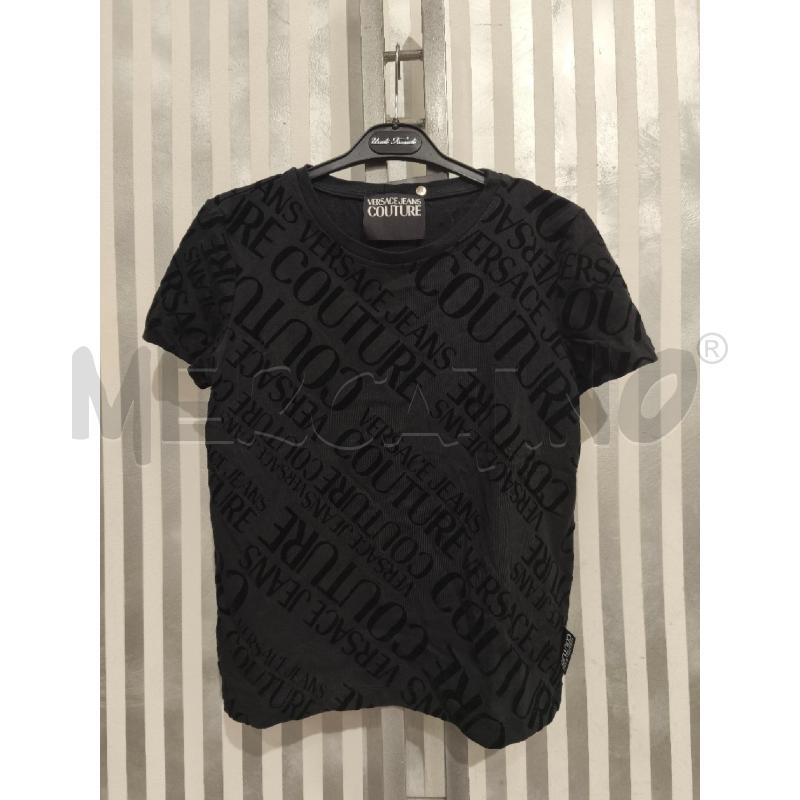 T SHIRT DONNA VERSACE JEANS COUTURE NERA SCRITTE VELLUTINO | Mercatino dell'Usato Campobasso 1