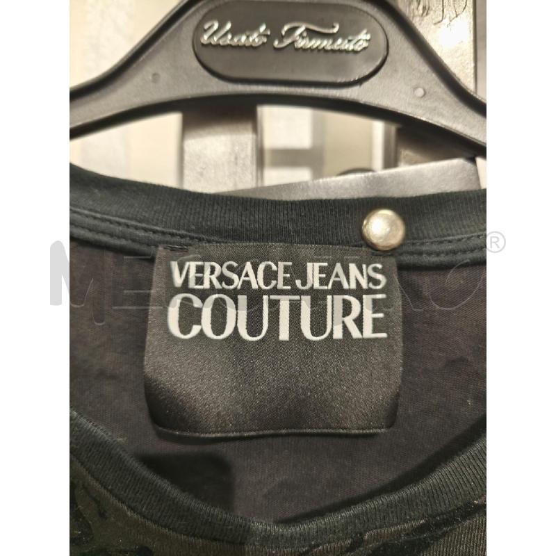 T SHIRT DONNA VERSACE JEANS COUTURE NERA SCRITTE VELLUTINO | Mercatino dell'Usato Campobasso 2