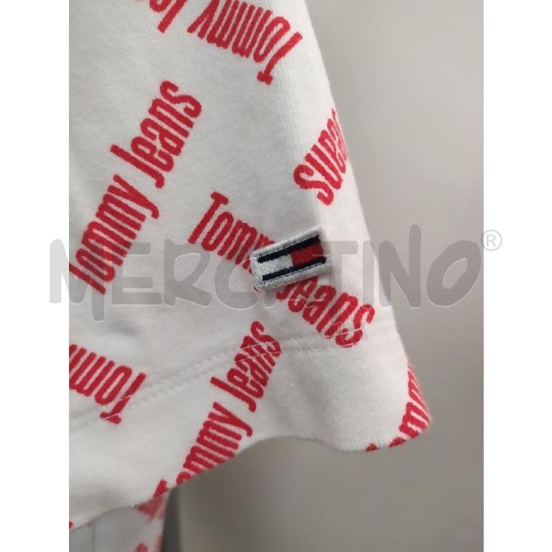 T SHIRT D TOMMY JEANS BIANCA SCRITTE ROSSE | Mercatino dell'Usato Campobasso 2