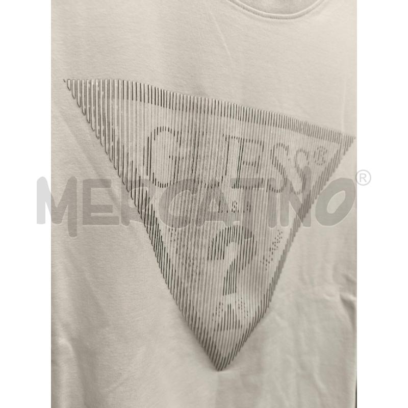 T SHIRT UNISEX GUESS BIANCA LOGO RIGATO | Mercatino dell'Usato Campobasso 3