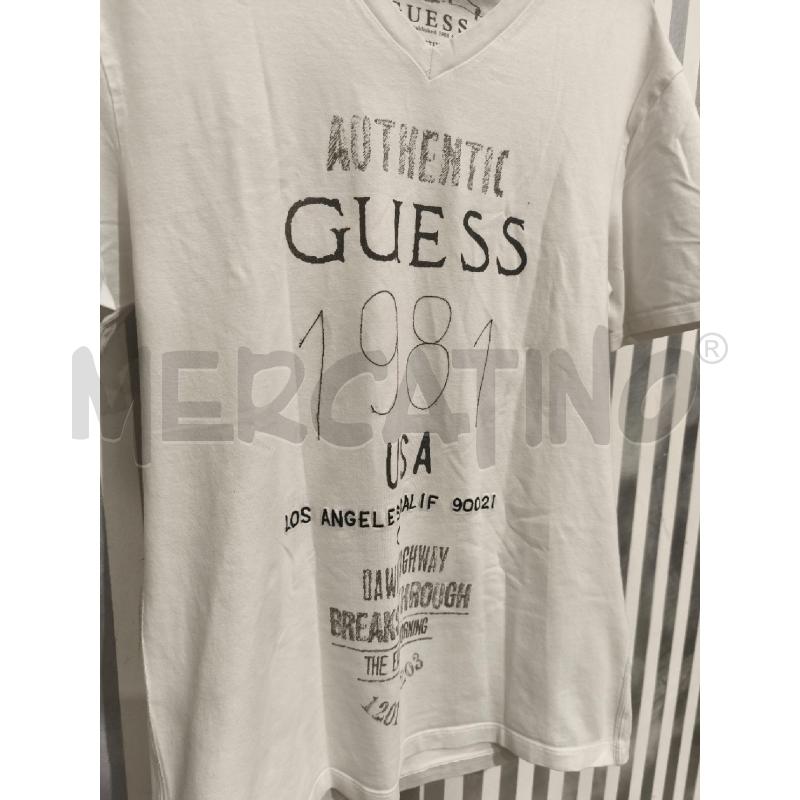T SHIRT UOMO GUESS BIANCA SCRITTE GRIGIE | Mercatino dell'Usato Campobasso 3