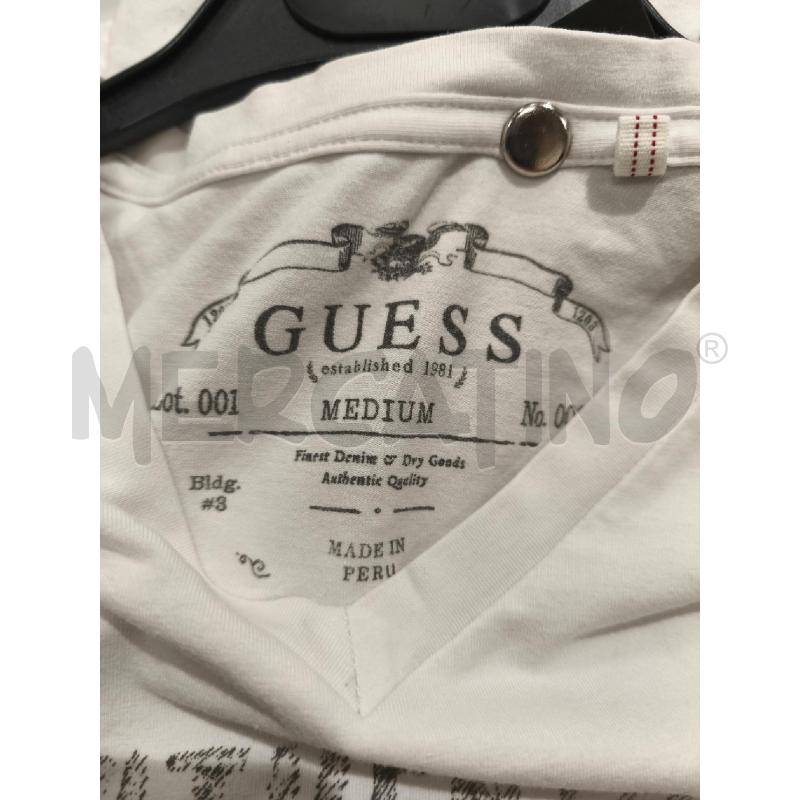 T SHIRT UOMO GUESS BIANCA SCRITTE GRIGIE | Mercatino dell'Usato Campobasso 5