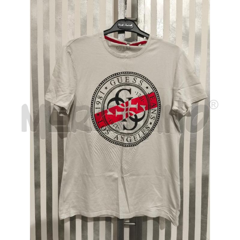 T SHIRT UOMO GUESS GRIGIA LOGO NERO ROSSO | Mercatino dell'Usato Campobasso 1