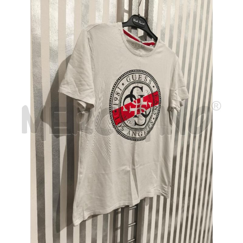 T SHIRT UOMO GUESS GRIGIA LOGO NERO ROSSO | Mercatino dell'Usato Campobasso 3