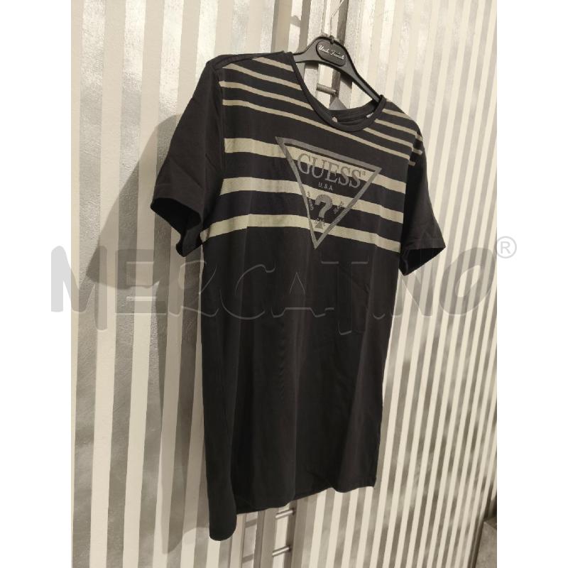 T SHIRT UOMO GUESS NERA RIGHE BEIGE | Mercatino dell'Usato Campobasso 3
