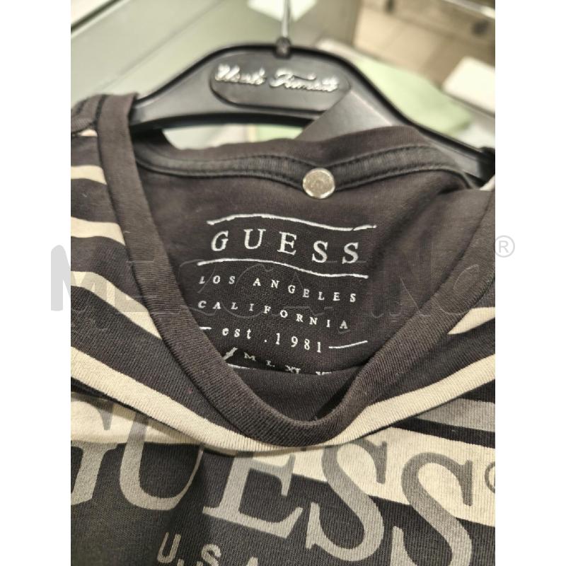 T SHIRT UOMO GUESS NERA RIGHE BEIGE | Mercatino dell'Usato Campobasso 5