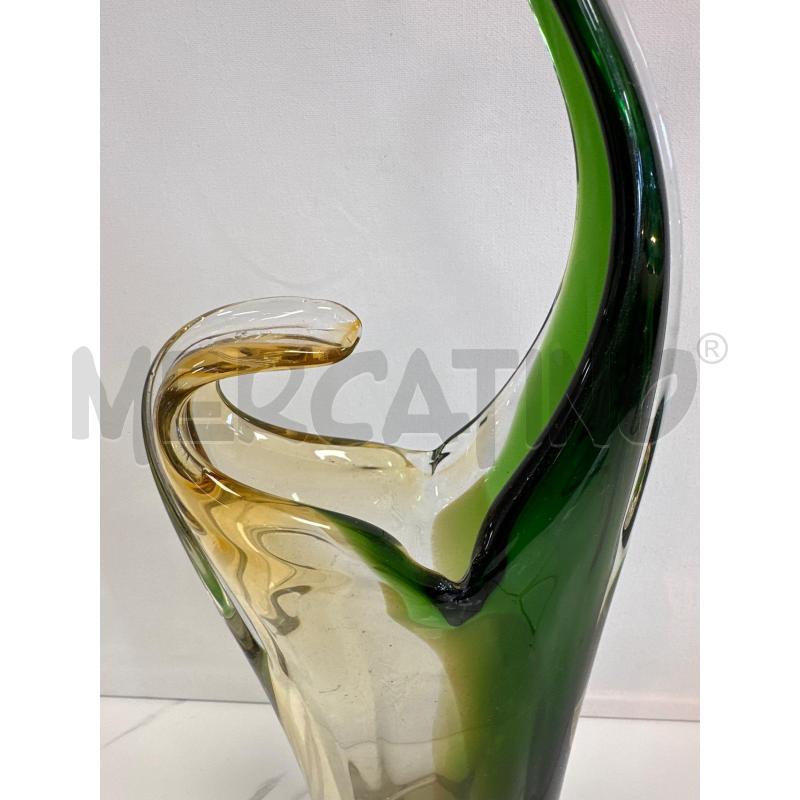 VASO MURANO VETRO VERDE CON PUNTE MOSSE  | Mercatino dell'Usato Campobasso 2