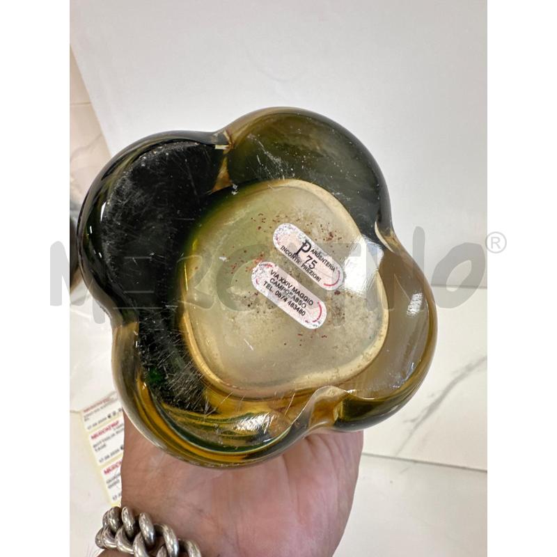 VASO MURANO VETRO VERDE CON PUNTE MOSSE  | Mercatino dell'Usato Campobasso 3