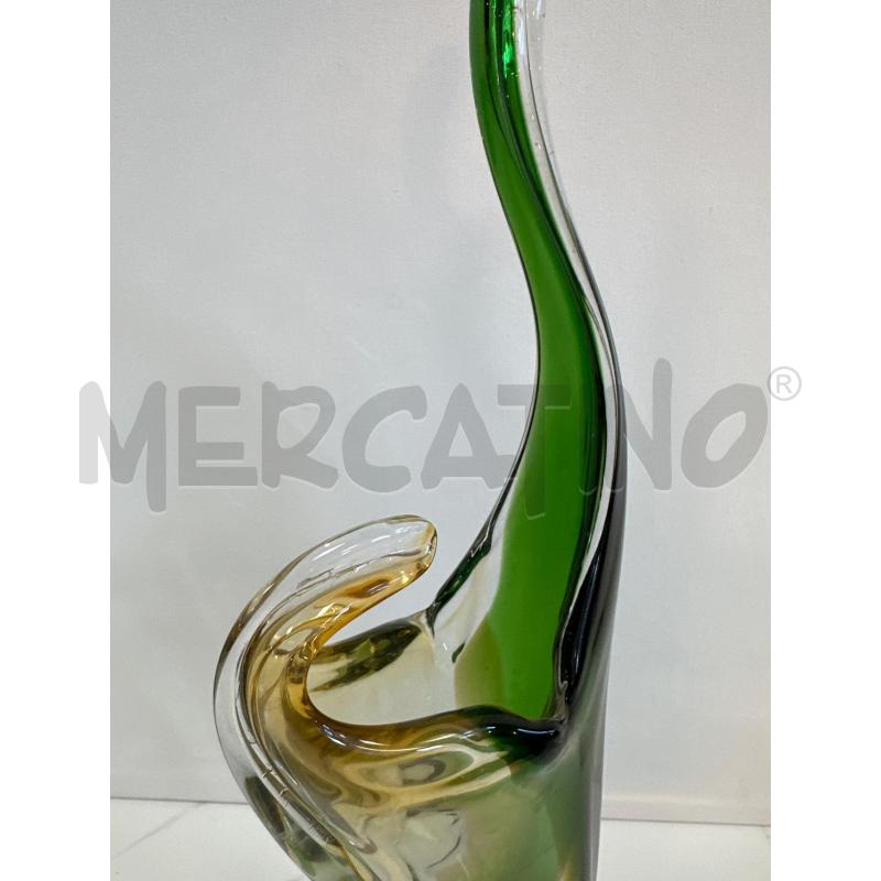 VASO MURANO VETRO VERDE CON PUNTE MOSSE  | Mercatino dell'Usato Campobasso 5