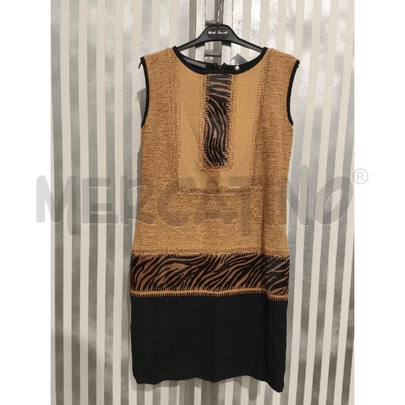VESTITO DONNA ALBERTA FERRETTI NERO BEIGE TIGRATO | Mercatino dell'Usato Campobasso 1