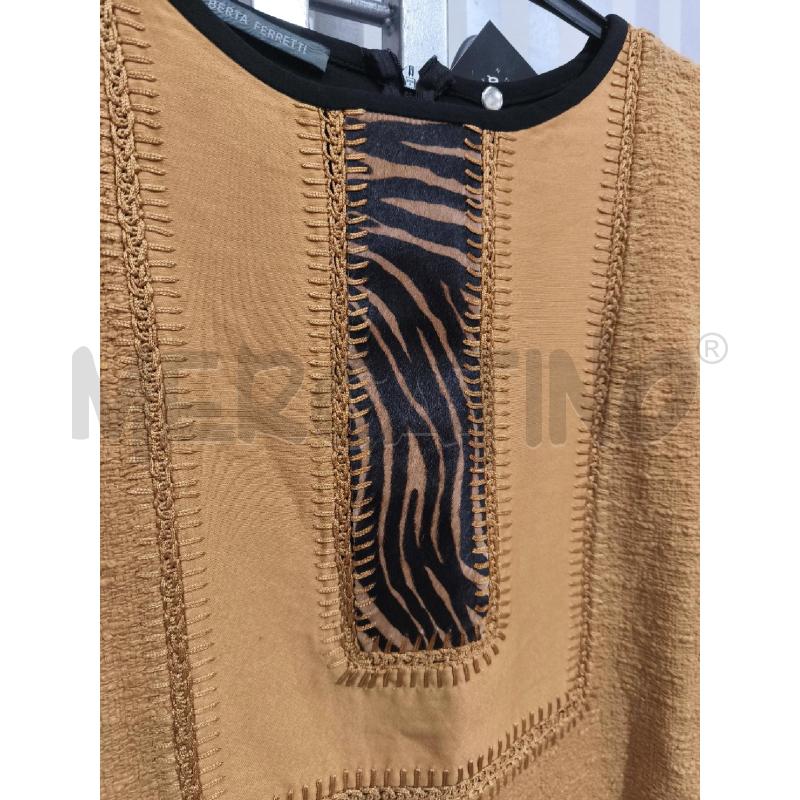 VESTITO DONNA ALBERTA FERRETTI NERO BEIGE TIGRATO | Mercatino dell'Usato Campobasso 2