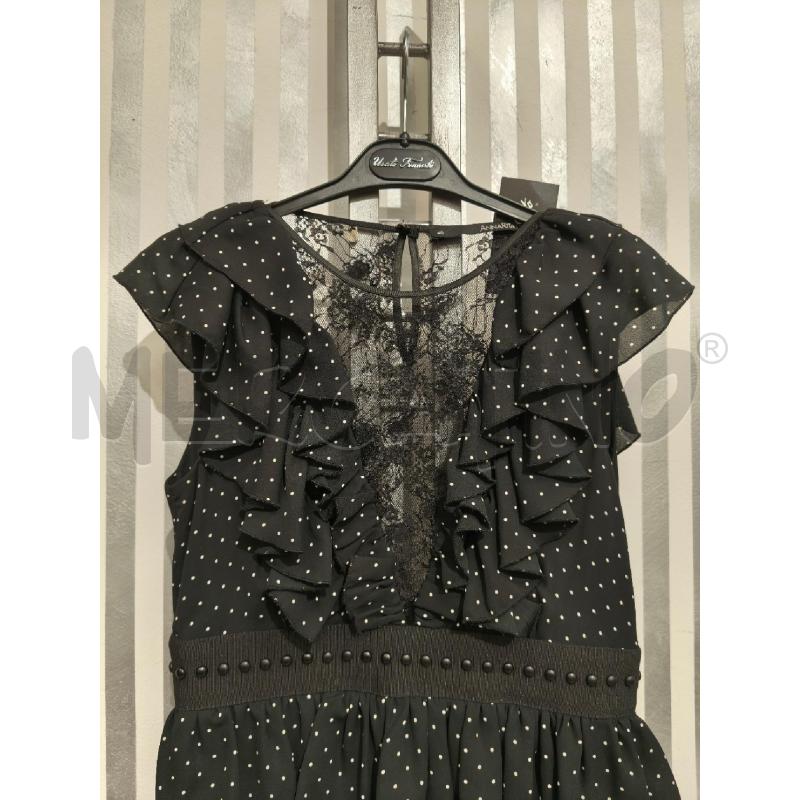 VESTITO DONNA ANNARITA N NERO POIS BIANCHI BALZE | Mercatino dell'Usato Campobasso 2