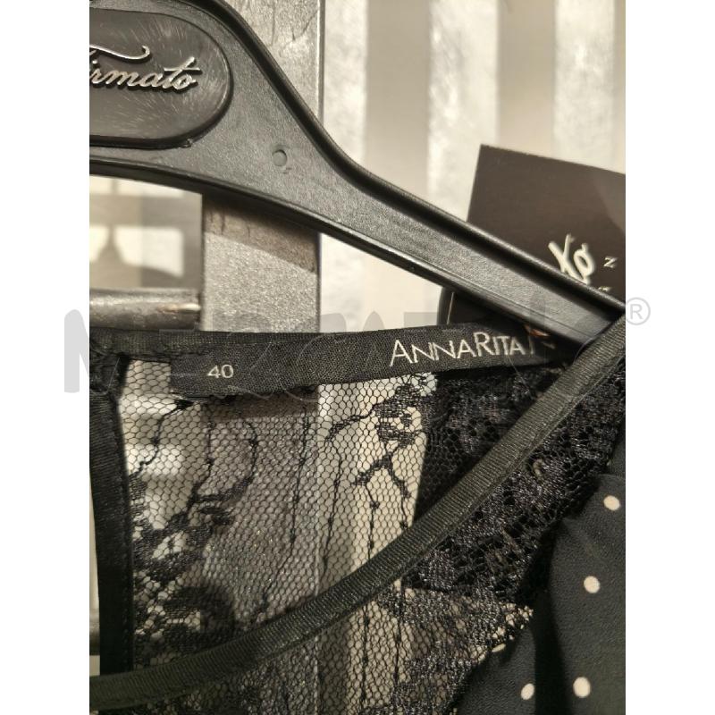 VESTITO DONNA ANNARITA N NERO POIS BIANCHI BALZE | Mercatino dell'Usato Campobasso 3
