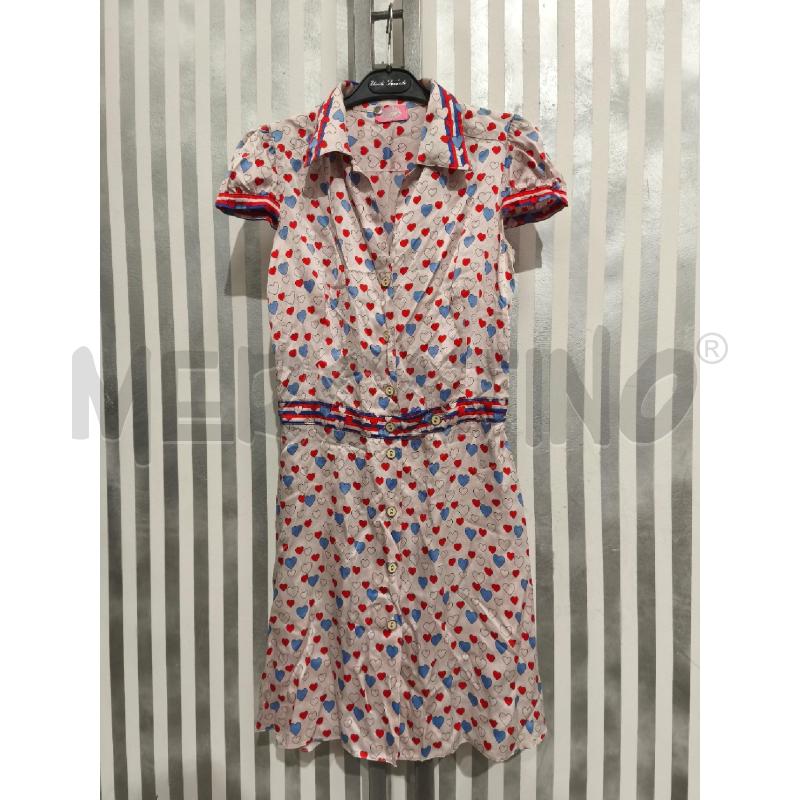 VESTITO DONNA BLUGIRL BLUMARINE BIANCO CUORI BIANCHI ROSSI CELESTI | Mercatino dell'Usato Campobasso 1