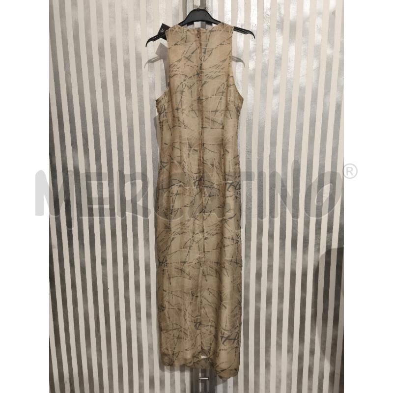 VESTITO DONNA CALVIN KLEIN 100 SETA BEIGE TRATTI GRIGI | Mercatino dell'Usato Campobasso 5