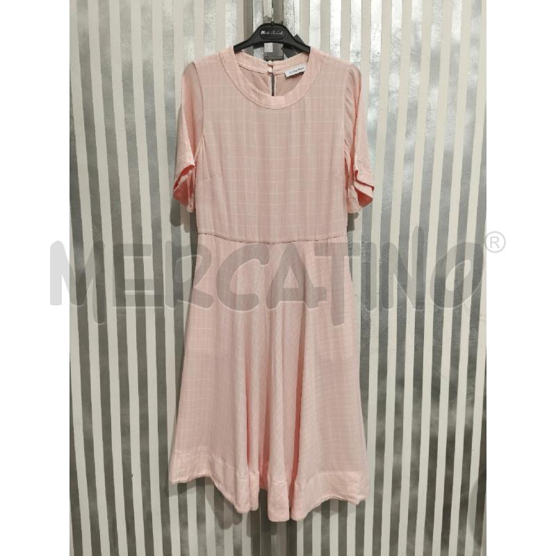 VESTITO DONNA CALVIN KLEIN ALBICOCCA RETICOLO BIANCO | Mercatino dell'Usato Campobasso 1