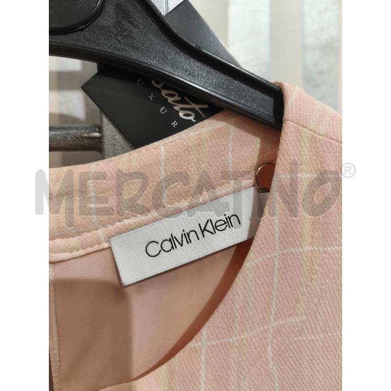 VESTITO DONNA CALVIN KLEIN ALBICOCCA RETICOLO BIANCO | Mercatino dell'Usato Campobasso 2