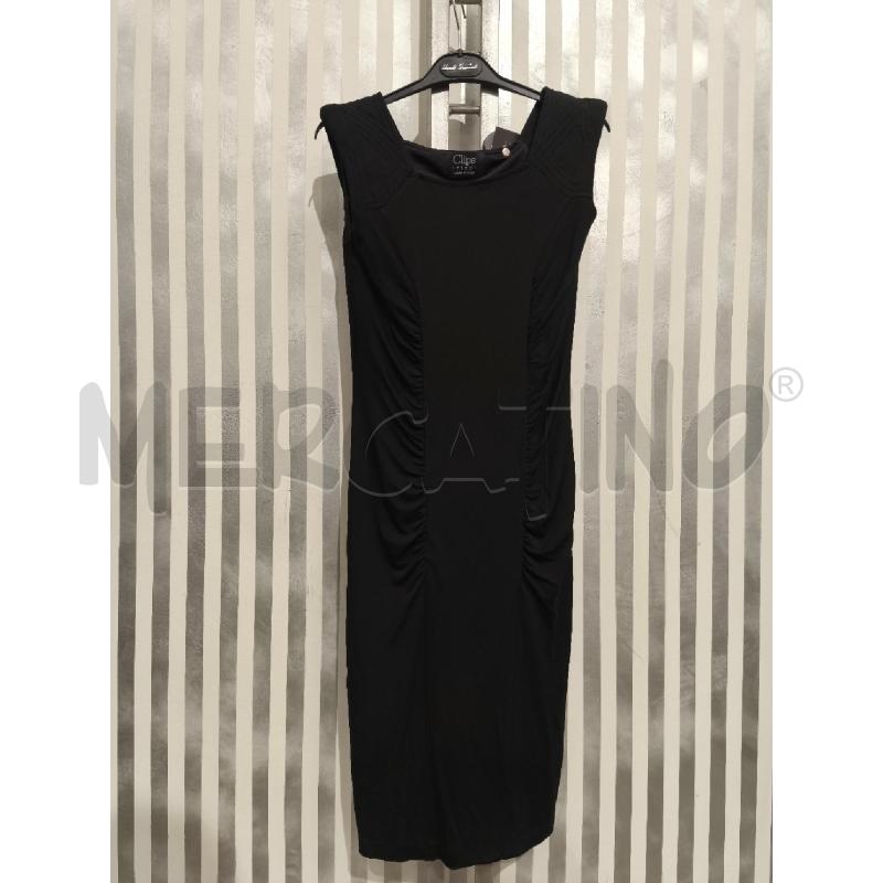VESTITO DONNA CLIPS TRICOT NERO SPALLINE IMBOTTITE | Mercatino dell'Usato Campobasso 1