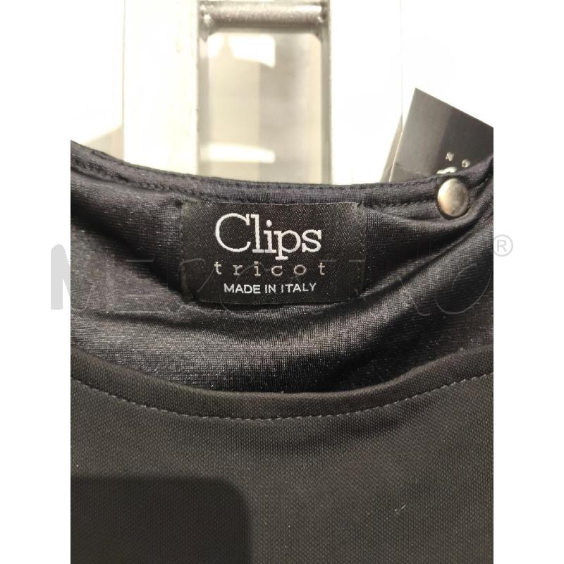 VESTITO DONNA CLIPS TRICOT NERO SPALLINE IMBOTTITE | Mercatino dell'Usato Campobasso 5