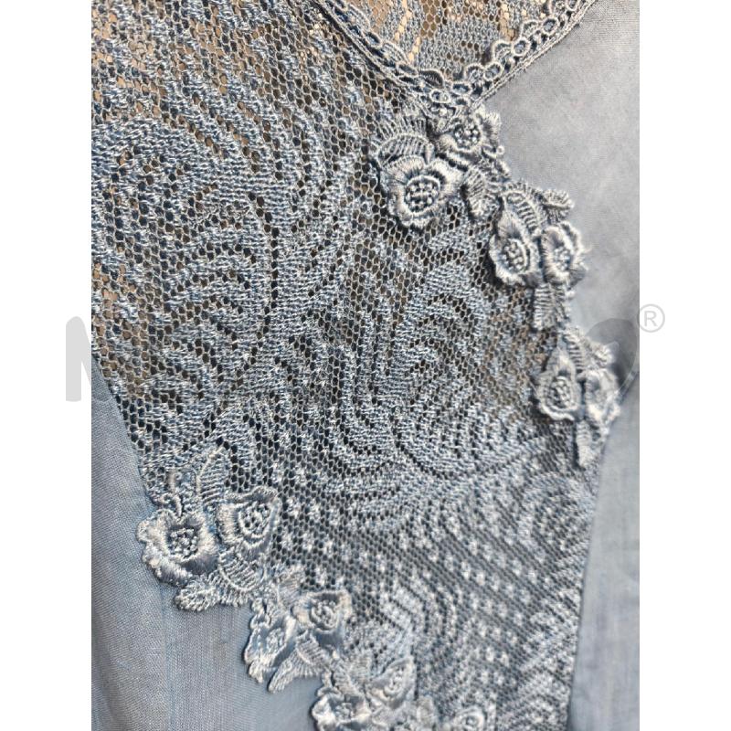 VESTITO DONNA CREAZIONE MODA POSITANO LUISELLE 100 LINI CELESTE PARTI TRAFORATE | Mercatino dell'Usato Campobasso 2