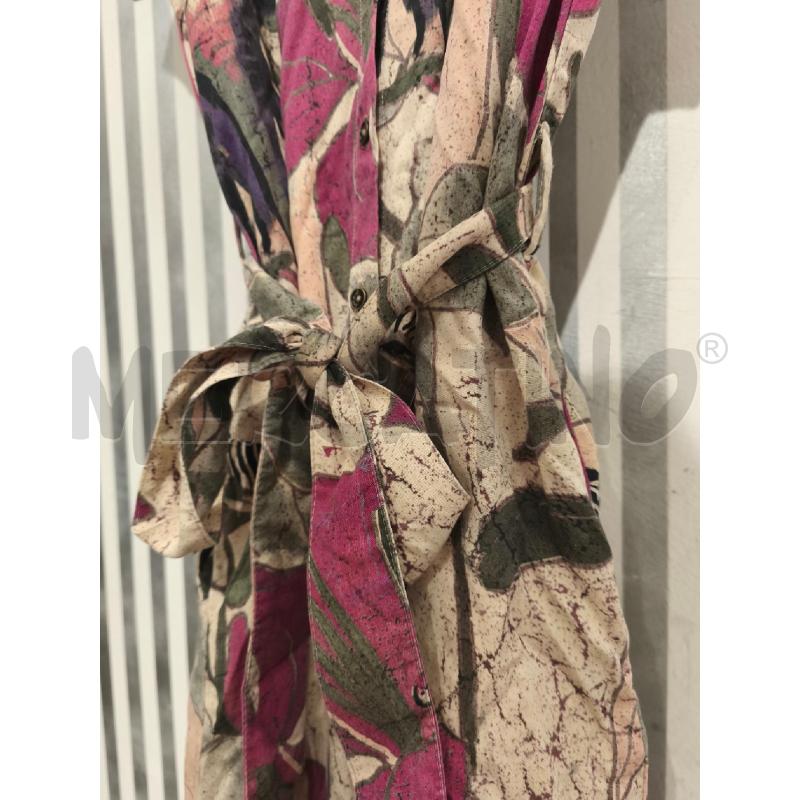 VESTITO DONNA DESIGUAL CHEMISIER BEIGE FIORI E ZEBRE | Mercatino dell'Usato Campobasso 4