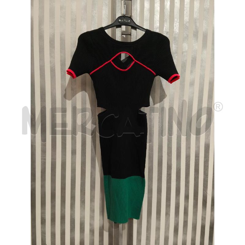 VESTITO DONNA DIESEL NERO E VERDE BORDI FUXIA FLUO | Mercatino dell'Usato Campobasso 1