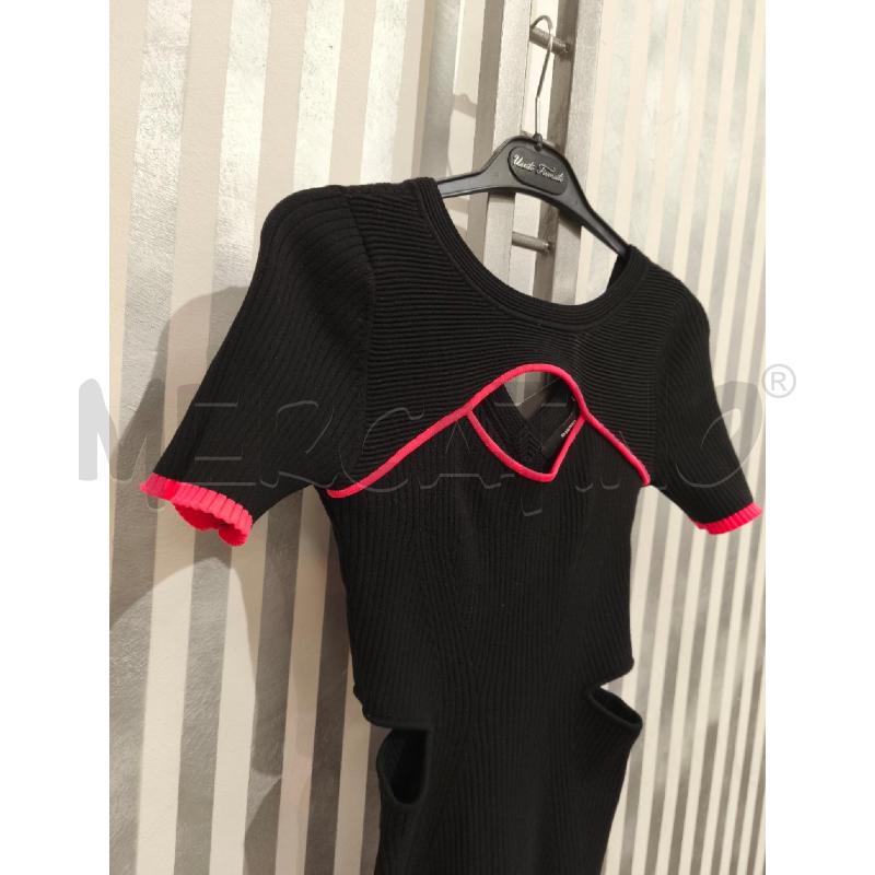 VESTITO DONNA DIESEL NERO E VERDE BORDI FUXIA FLUO | Mercatino dell'Usato Campobasso 4