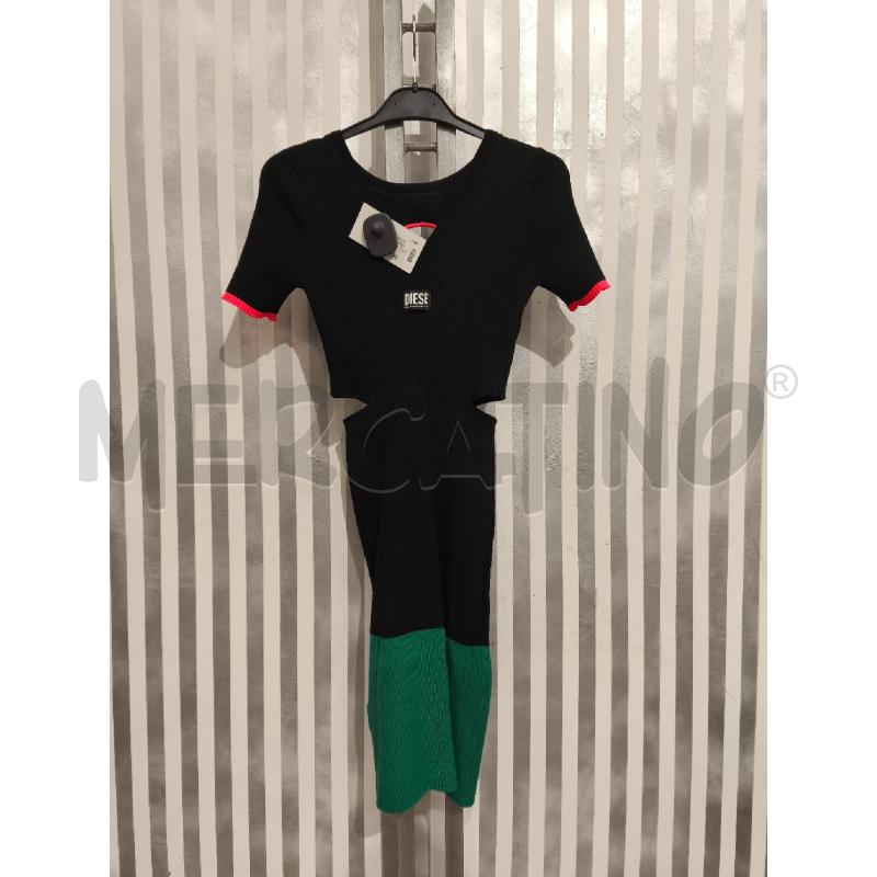 VESTITO DONNA DIESEL NERO E VERDE BORDI FUXIA FLUO | Mercatino dell'Usato Campobasso 5