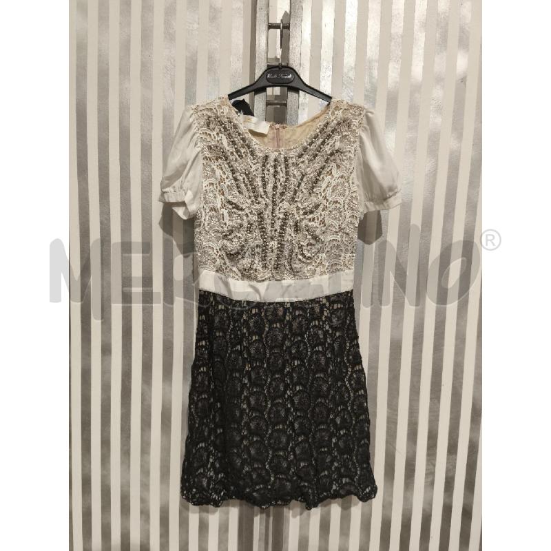 VESTITO DONNA ELISABETTA FRANCHI GOLD BIANCO NERO PIZZO STRASS | Mercatino dell'Usato Campobasso 1