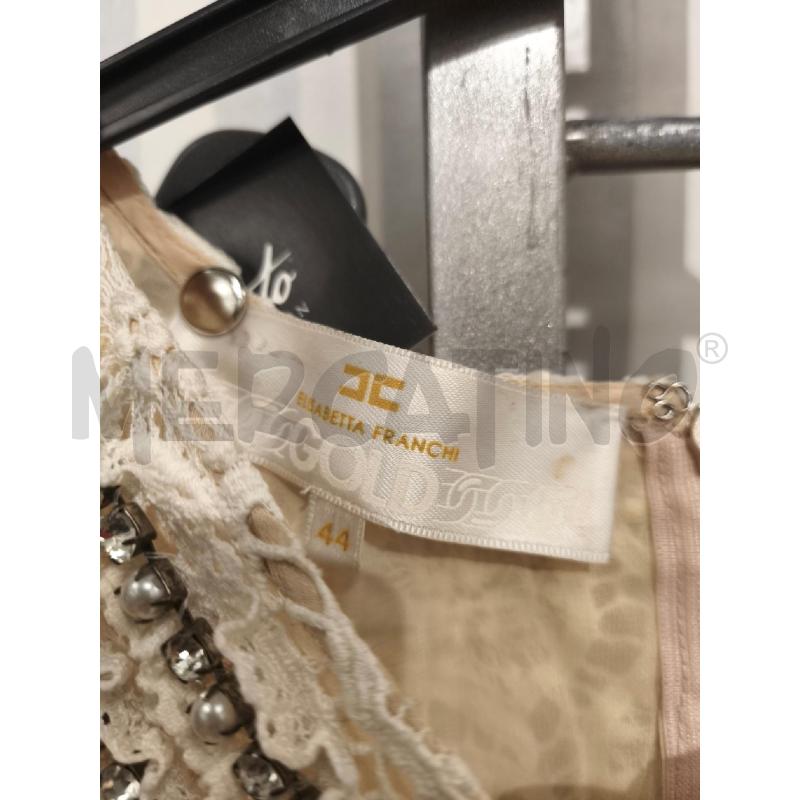 VESTITO DONNA ELISABETTA FRANCHI GOLD BIANCO NERO PIZZO STRASS | Mercatino dell'Usato Campobasso 2