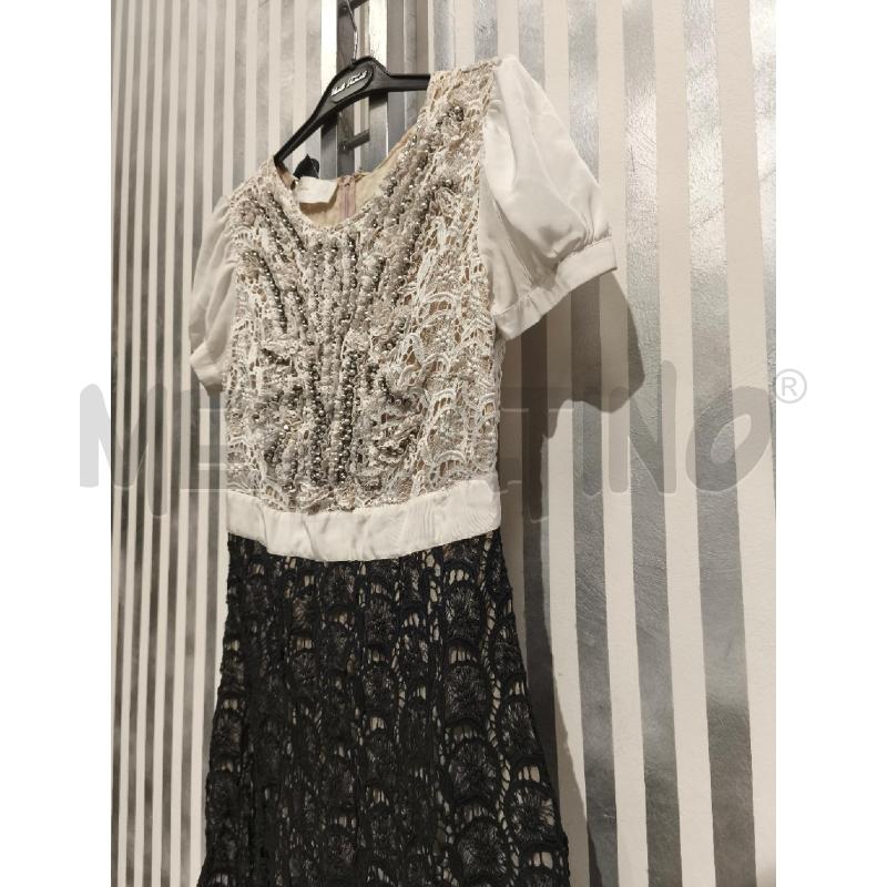 VESTITO DONNA ELISABETTA FRANCHI GOLD BIANCO NERO PIZZO STRASS | Mercatino dell'Usato Campobasso 4