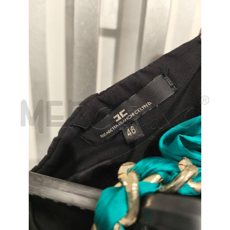 VESTITO DONNA ELISABETTA FRANCHI SATIN NERO E PETROLIO | Mercatino dell'Usato Campobasso 5