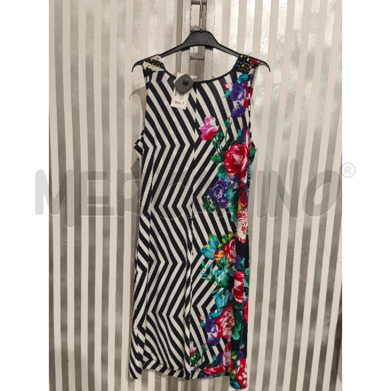 VESTITO DONNA FRANCESCA BY SOTTINI RIGHE BLU BIANCO FIORI | Mercatino dell'Usato Campobasso 5