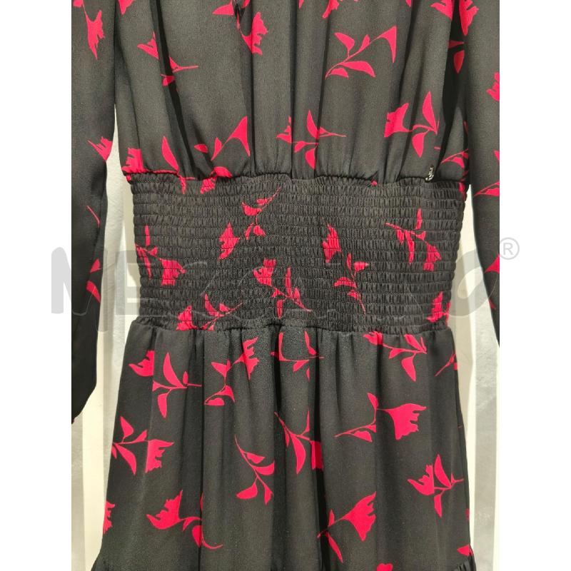 VESTITO DONNA GAUDÌ JEANS NERO FOGLIE CORALLO | Mercatino dell'Usato Campobasso 3