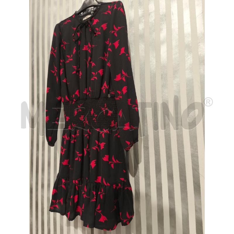 VESTITO DONNA GAUDÌ JEANS NERO FOGLIE CORALLO | Mercatino dell'Usato Campobasso 4