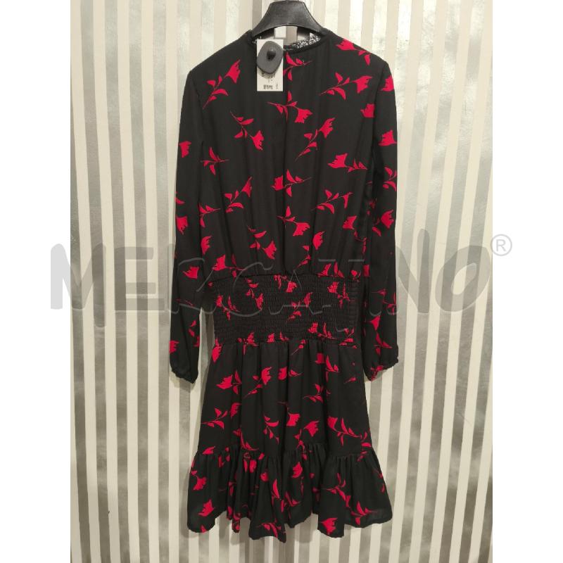 VESTITO DONNA GAUDÌ JEANS NERO FOGLIE CORALLO | Mercatino dell'Usato Campobasso 5