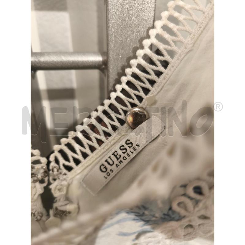 VESTITO DONNA GUESS BIANCO FIORI BLU BORDI MERLETTI | Mercatino dell'Usato Campobasso 2