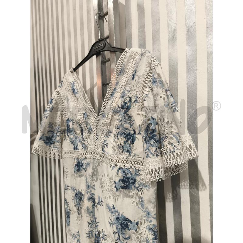 VESTITO DONNA GUESS BIANCO FIORI BLU BORDI MERLETTI | Mercatino dell'Usato Campobasso 3