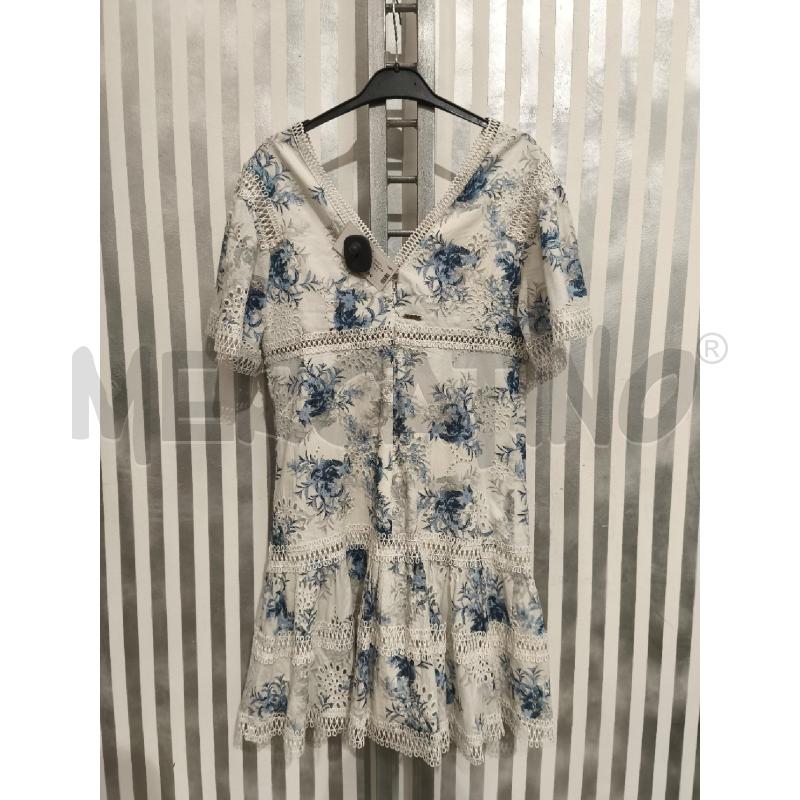 VESTITO DONNA GUESS BIANCO FIORI BLU BORDI MERLETTI | Mercatino dell'Usato Campobasso 5