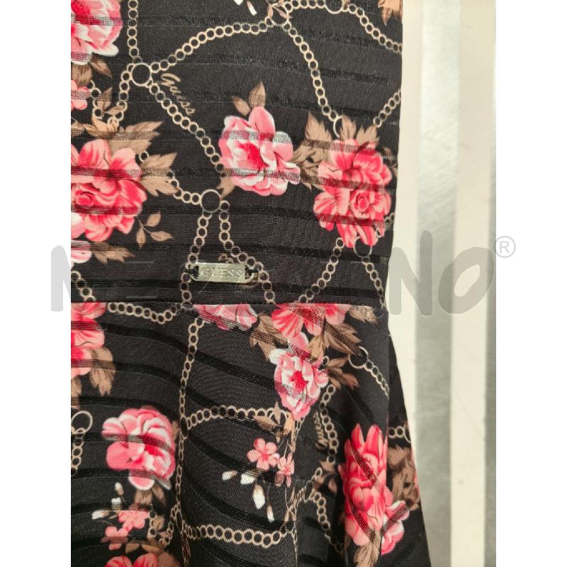 VESTITO DONNA GUESS NERO FIORI ROSA E CATENINE | Mercatino dell'Usato Campobasso 3