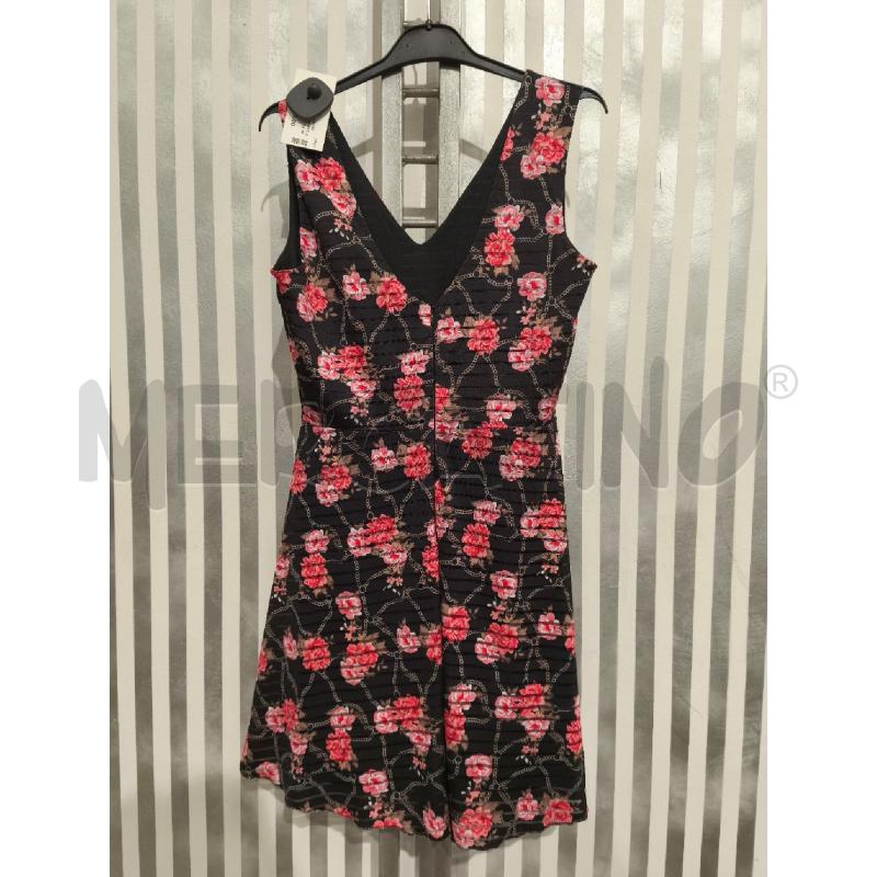 VESTITO DONNA GUESS NERO FIORI ROSA E CATENINE | Mercatino dell'Usato Campobasso 5