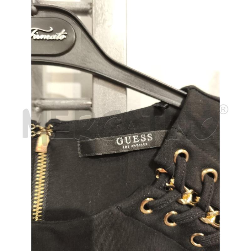 VESTITO DONNA GUESS NERO MANICHE LACCI OCCHIELLI DORATI | Mercatino dell'Usato Campobasso 2