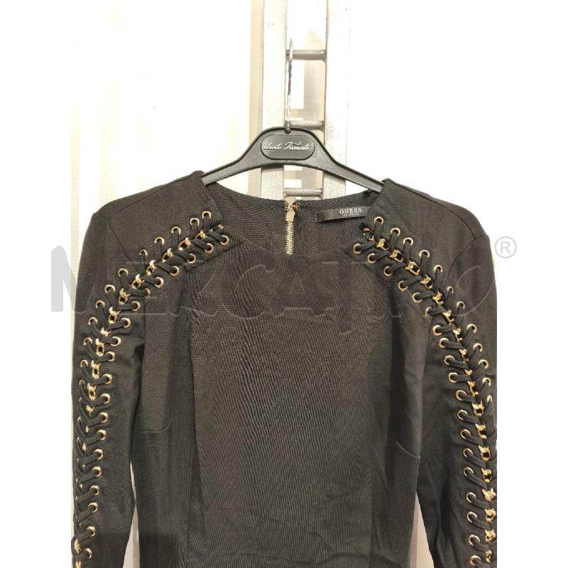 VESTITO DONNA GUESS NERO MANICHE LACCI OCCHIELLI DORATI | Mercatino dell'Usato Campobasso 4