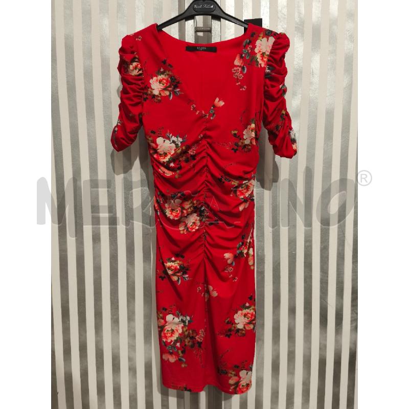 VESTITO DONNA GUESS ROSSO A FIORI CON ARRICCIATURE | Mercatino dell'Usato Campobasso 1