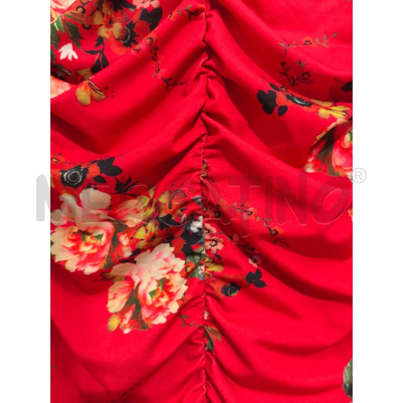 VESTITO DONNA GUESS ROSSO A FIORI CON ARRICCIATURE | Mercatino dell'Usato Campobasso 4