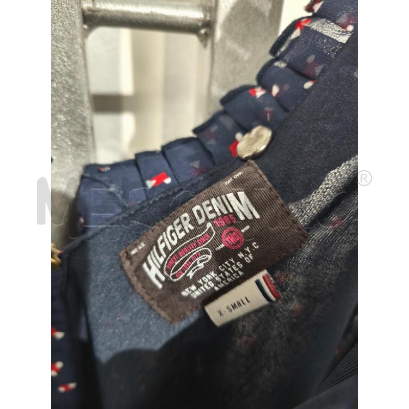 VESTITO DONNA HILFIGER DENIM BLU QUADRATINI ROSSI TRIANGOLINI BIANCHI | Mercatino dell'Usato Campobasso 2