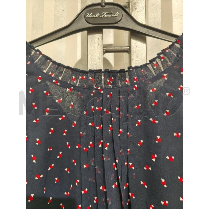 VESTITO DONNA HILFIGER DENIM BLU QUADRATINI ROSSI TRIANGOLINI BIANCHI | Mercatino dell'Usato Campobasso 3