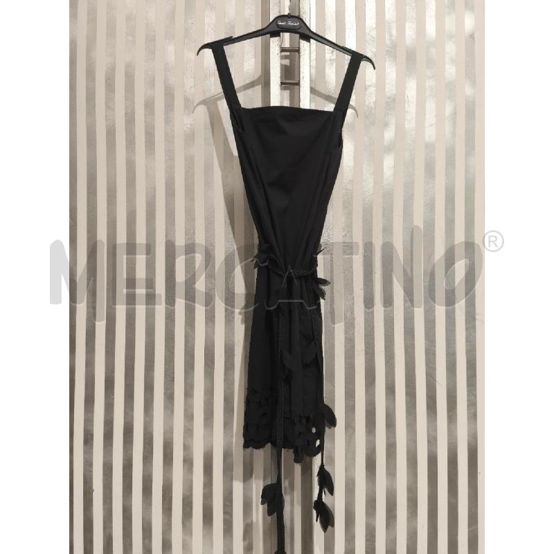 VESTITO DONNA JIJIL NERO  TAGLIO VIVO CON CINTA FIORI | Mercatino dell'Usato Campobasso 1